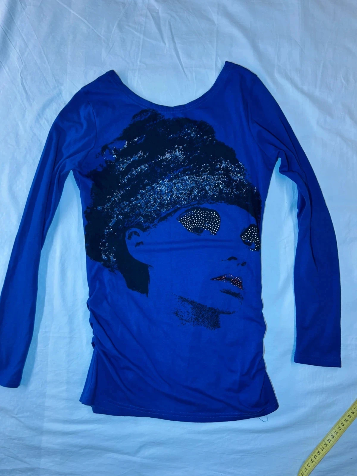 Blouse à manches longues imprimé bleu marine toumaï